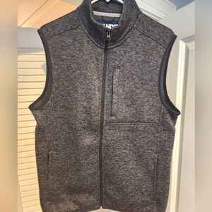 Land's End grey full zip medium 3 pocket sleeveless vest